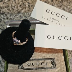 Gucci NWT Sterling Silver Heart Ring, Size 7
